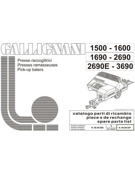 Descargar PDF Despiece Gallignani empacadora 1600